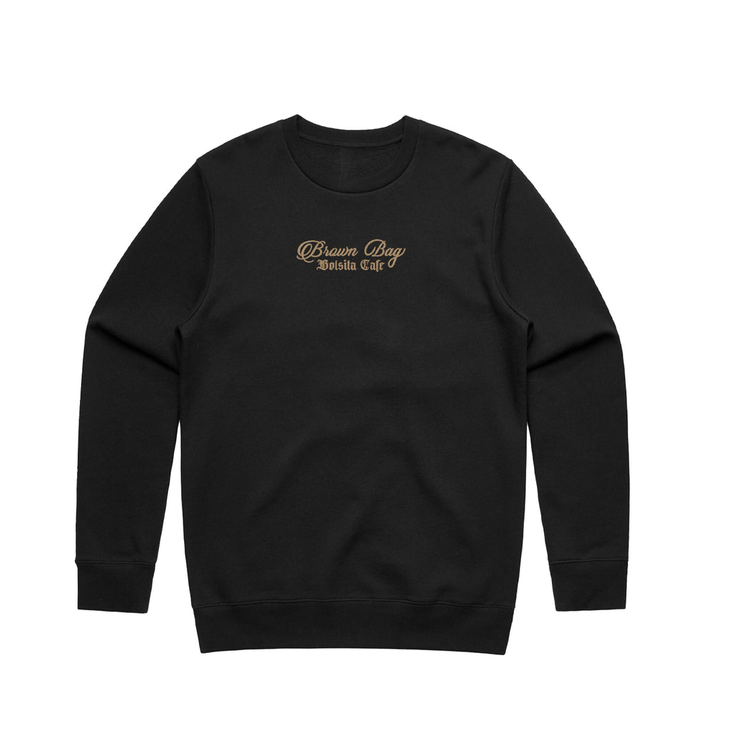 Brown Bag Embroidery Sweatshirt in Black